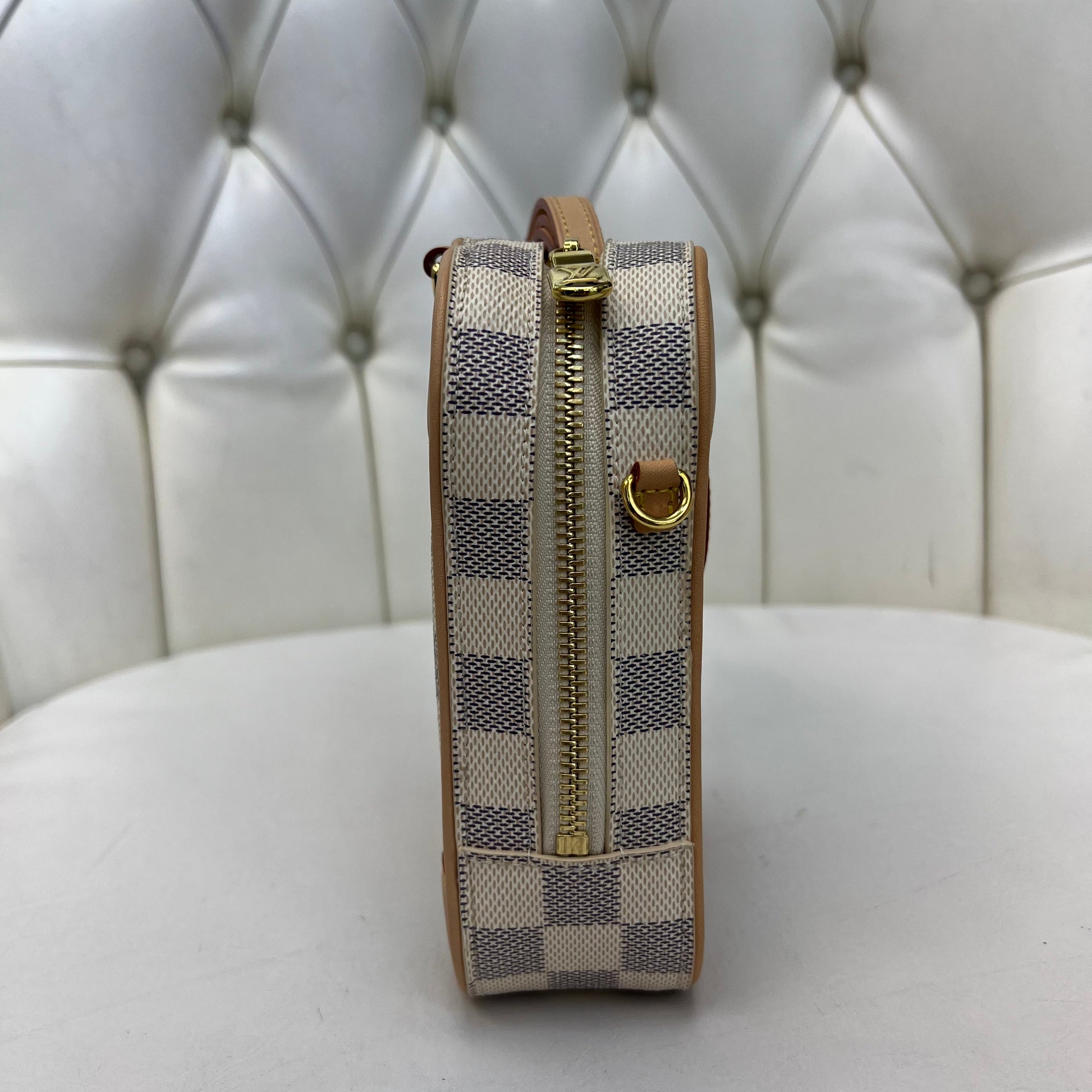Louis Vuitton Clemence Wallet Damier Azur White in Coated Canvas with  Gold-tone - US