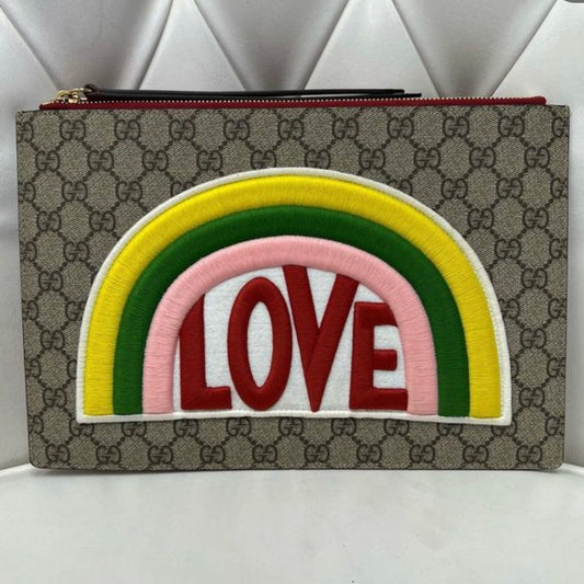 Gucci LOVE rainbow GG supreme small wallet