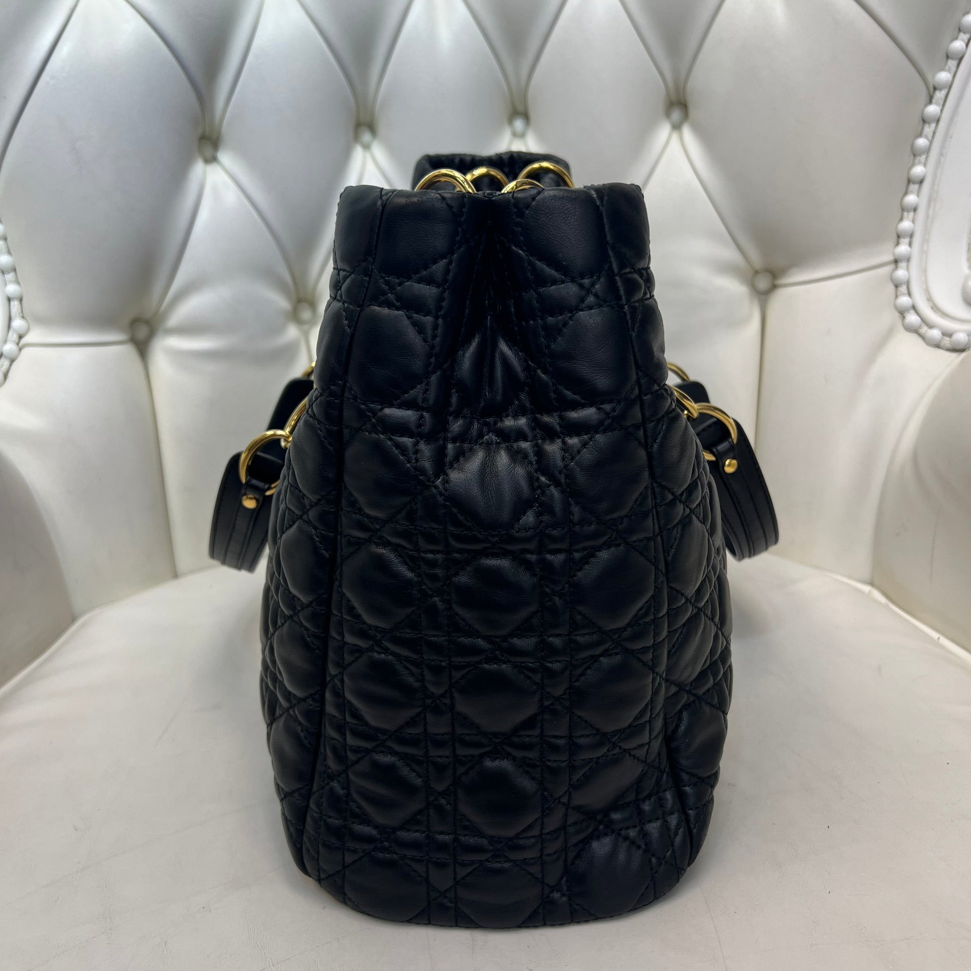 Christian Dior Black Nylon Cannage Lovely Bag