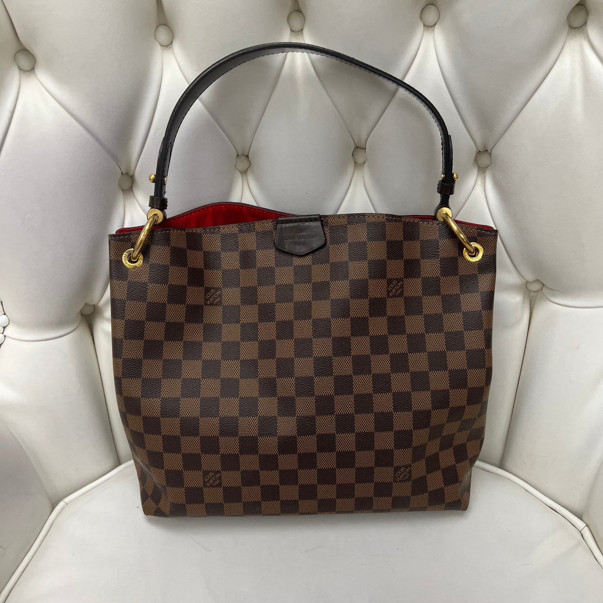 Louis Vuitton Graceful Damier Azur MM Beige in Coated Canvas/Leather with  Gold-tone - US